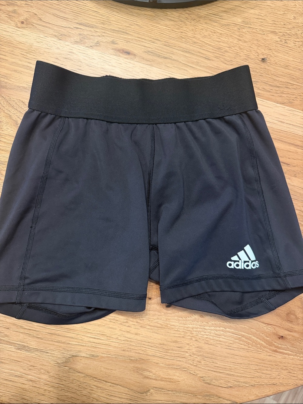 adidas Black Women's Athletic Stretch Shorts with Logo